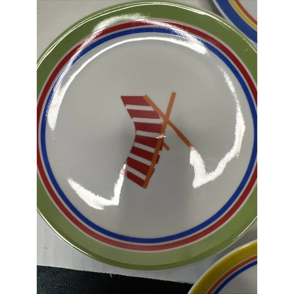 4 Tag Appetizer Dessert Plates Set Summer Beach Flip Flops Umbrella 6